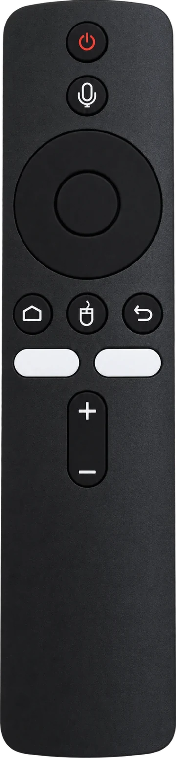 Controle remoto do NTVBox, preto, com botão de microfone